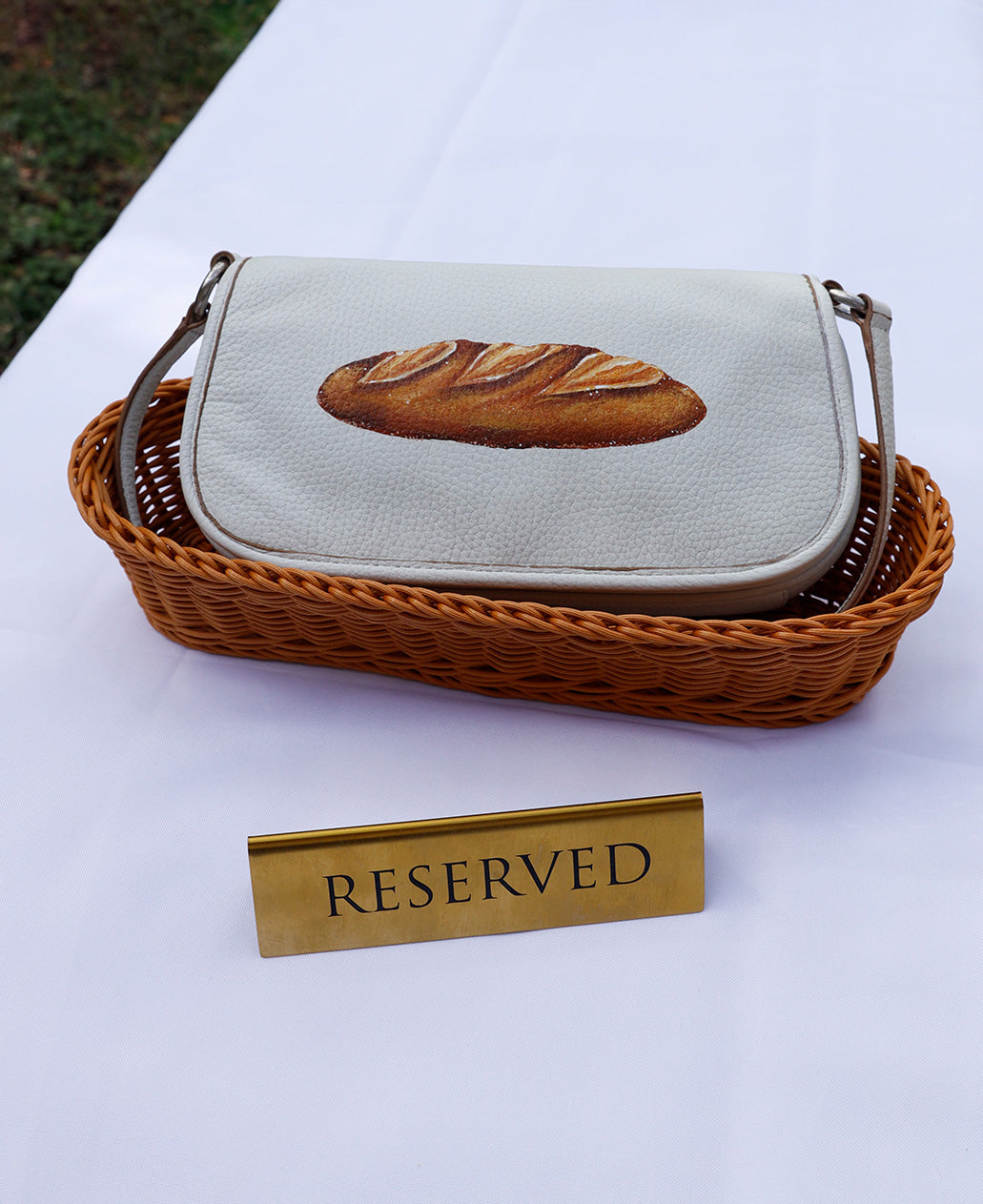 Hand-Painted Baguette Bag