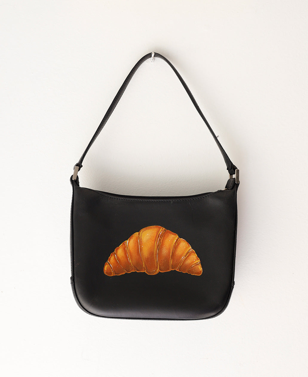 Hand-painted Croissant Handbag