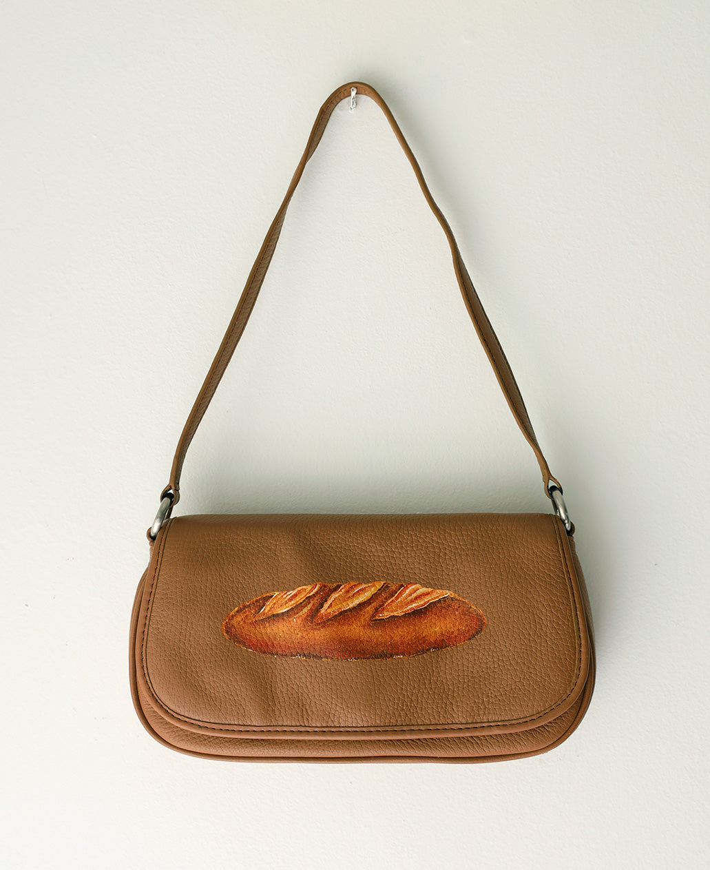 Hand-Painted Baguette Bag