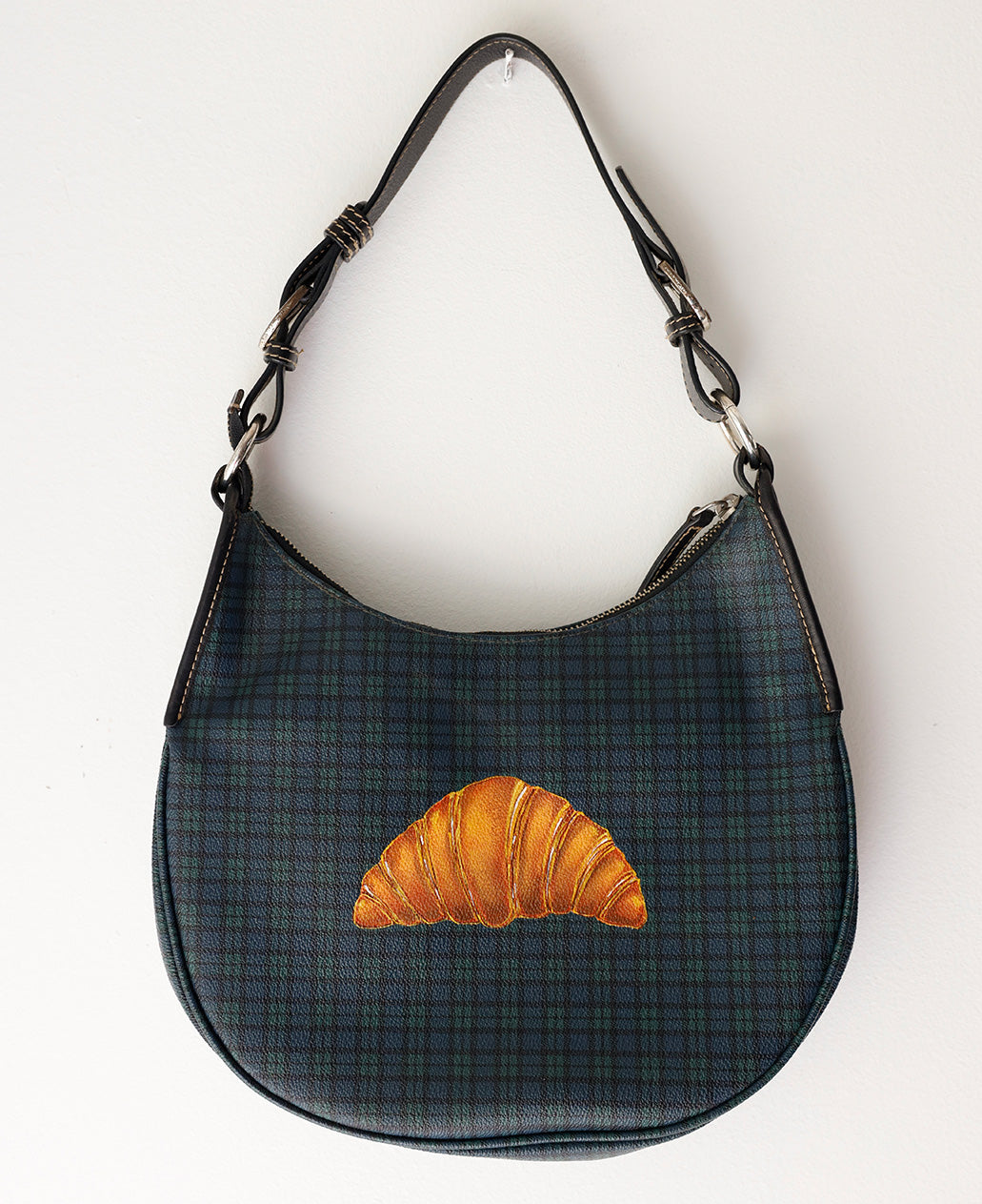 Hand-painted Croissant Handbag