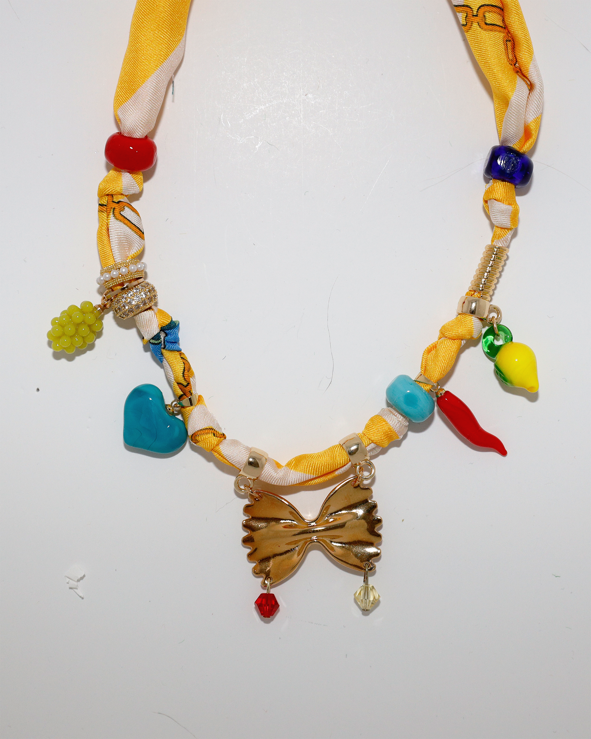 Silk Summer Scarf Charm Necklace