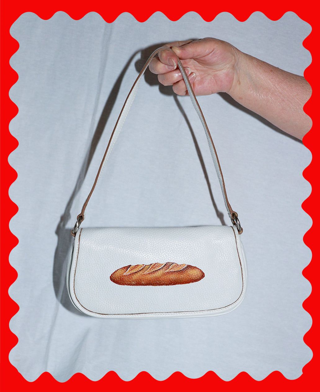 Hand-Painted Baguette Bag